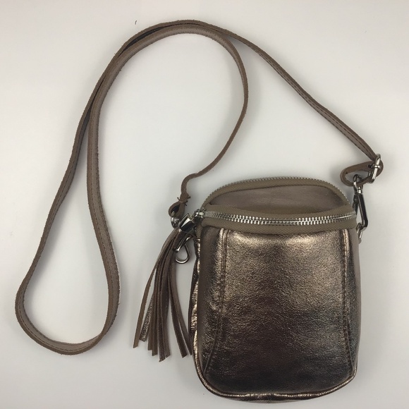 NWOT Borse in Pelle Italian Leather Gold Bag - Picture 5 of 16